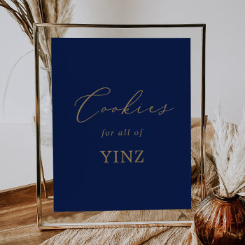 Delicate Gold And Navy Cookies For All Of Yinz Poster by FreshAndYummy at Zazzle