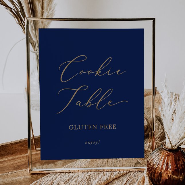 Delicate Gold and Navy Gluten Free Cookie Table Poster (Creator Uploaded)