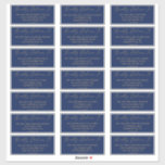 Delicate Gold and Navy Guest Address Labels<br><div class="desc">These delicate gold and navy wedding guest address labels are perfect for a modern wedding. The romantic minimalist design features lovely and elegant champagne golden yellow typography on a navy blue background with a clean and simple look. Customize each label with the name and address of your guests. 21 labels...</div>