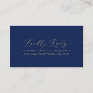 Delicate Gold and Navy Wedding Website RSVP Enclosure Card