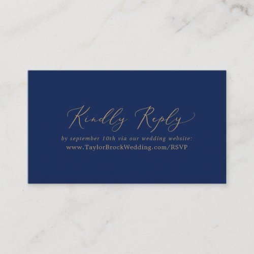 Delicate Gold and Navy Wedding Website RSVP Enclosure Card