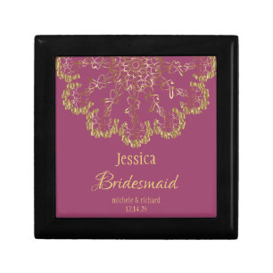 Delicate Gold and Pink Bridesmaid Gift Box