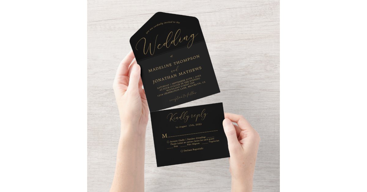 Minimal Calligraphy Wedding Invitations