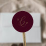 Delicate Gold Burgundy Monogram Envelope Seals