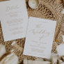 Delicate Gold Calligraphy All In One Wedding Invitation