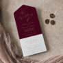 Delicate Gold Calligraphy | Burgundy Wedding All In One Invitation
