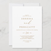 Delicate Gold Calligraphy Casual Wedding Invitation (Front)