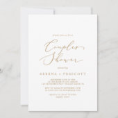 Delicate Gold Calligraphy Couples Shower Invitation (Front)