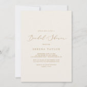 Delicate Gold Calligraphy | Cream Bridal Shower Invitation (Front)