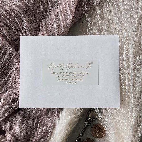 Delicate Gold Calligraphy Guest Address Labels