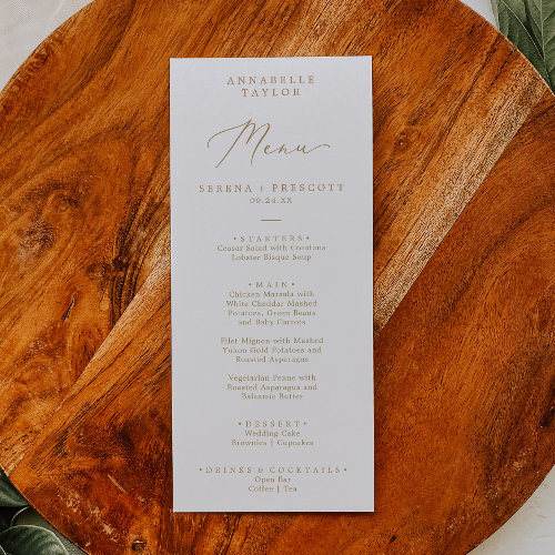 Delicate Gold Calligraphy Guest Name Wedding