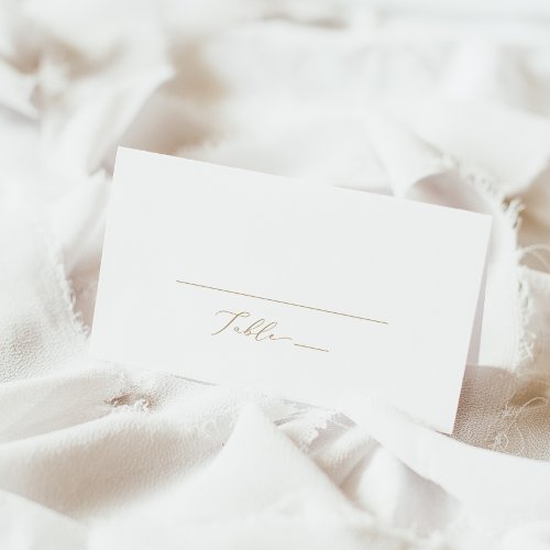 Delicate Gold Calligraphy Monogram Folded Wedding Place Card