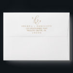 Delicate Gold Calligraphy Monogram Wedding Envelope<br><div class="desc">This delicate gold calligraphy monogram wedding envelope is perfect for a modern wedding. The romantic minimalist design features lovely and elegant champagne golden yellow typography on a white background with a clean and simple look. Personalize the envelope flap with your monogram and return address.</div>