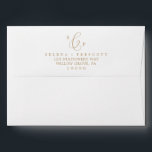 Delicate Gold Calligraphy Monogram Wedding Envelope<br><div class="desc">This delicate gold calligraphy monogram wedding envelope is perfect for a modern wedding. The romantic minimalist design features lovely and elegant champagne golden yellow typography on a white background with a clean and simple look. Personalize the envelope flap with your monogram and return address.</div>