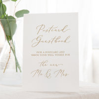 Delicate Gold Calligraphy Postcard Guestbook