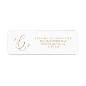 Delicate Gold Calligraphy Return Address Label (Front)