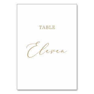 Delicate Gold Calligraphy Table Eleven Number