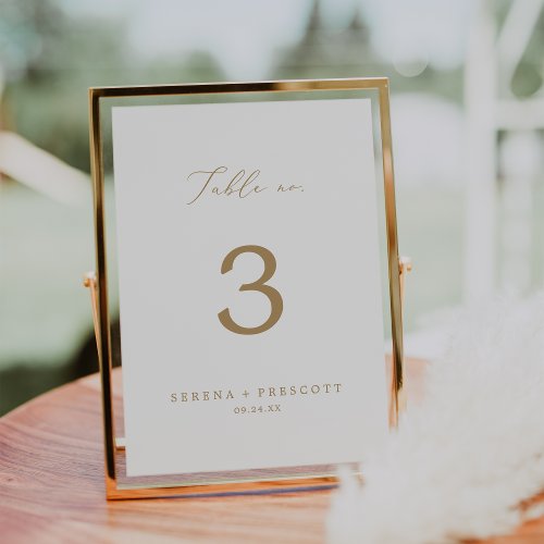 Delicate Gold Calligraphy Table No Table Number