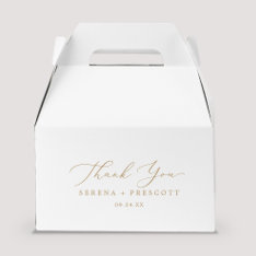 Delicate Gold Calligraphy Thank You Favor Boxes at Zazzle