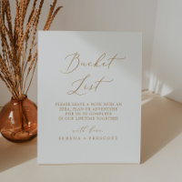 Delicate Gold Calligraphy Wedding Bucket List