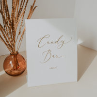 Delicate Gold Calligraphy Wedding Candy Bar