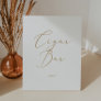 Delicate Gold Calligraphy Wedding Cigar Bar Pedestal Sign