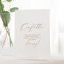 Delicate Gold Calligraphy Wedding Confetti Toss Pedestal Sign