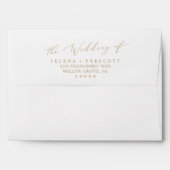 Delicate Gold Calligraphy Wedding Invitation Envelope | Zazzle