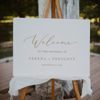 Delicate Gold Calligraphy Wedding Welcome