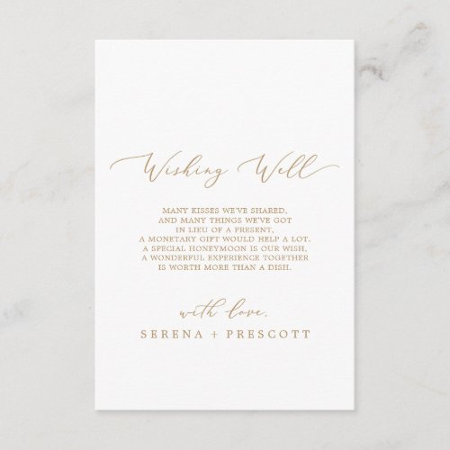 Delicate Gold Calligraphy Wishing Well Card