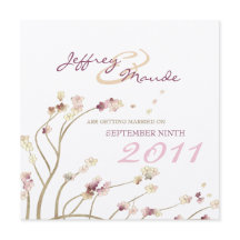 Delicate Gold Cherry Blossom Save the Date