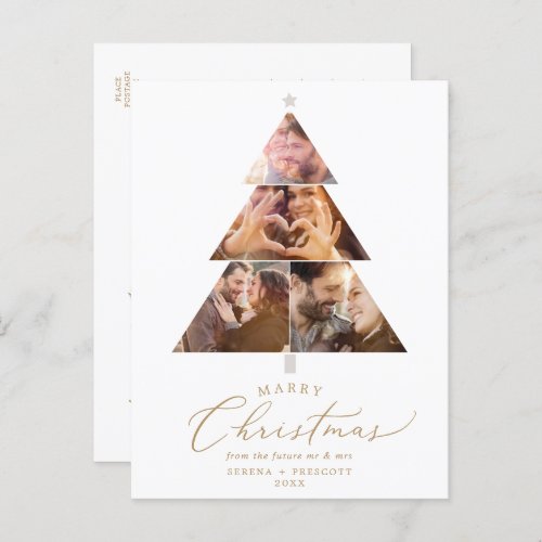 Delicate Gold Christmas Holiday Save The Date Announcement Postcard