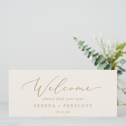Delicate Gold  Cream Hanging Seating Chart Header