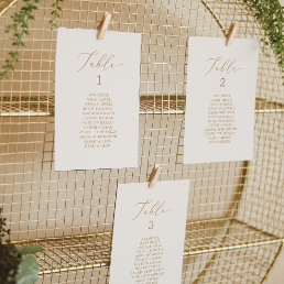 Delicate Gold | Cream Table Number Seating Chart