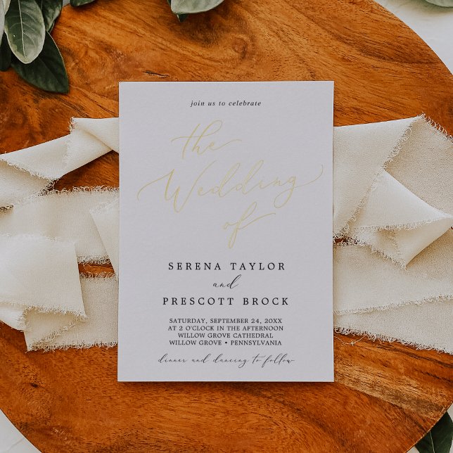 Delicate Gold Foil and Black The Wedding Of Invitation (Creator Uploaded)