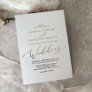 Delicate Gold Foil Calligraphy | Ivory Wedding Foil Invitation