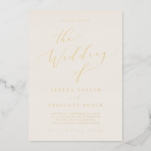 Delicate Gold Foil  Ivory The Wedding Of Foil Invitation