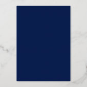 Delicate Gold Foil | Navy Blue Bridal Shower Foil Invitation (Back)