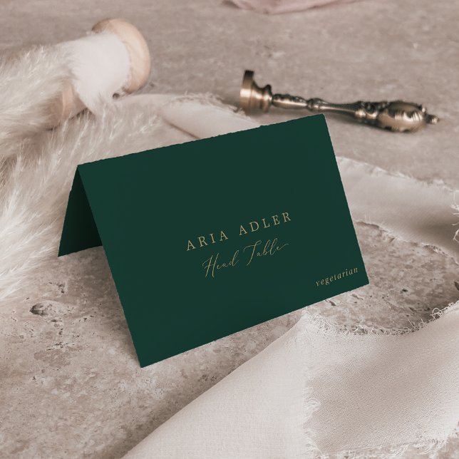 Delicate Gold Green Head Table Menu Place Cards (Delicate Gold Green Head Table Menu Place Cards)
