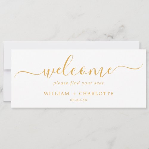 Delicate Gold Hanging Seating Chart Welcome Header