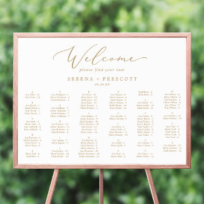 Delicate Gold Horizontal Alphabetical Seating Poster