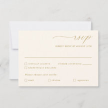 Delicate Gold Ivory Calligraphy Wedding Meal