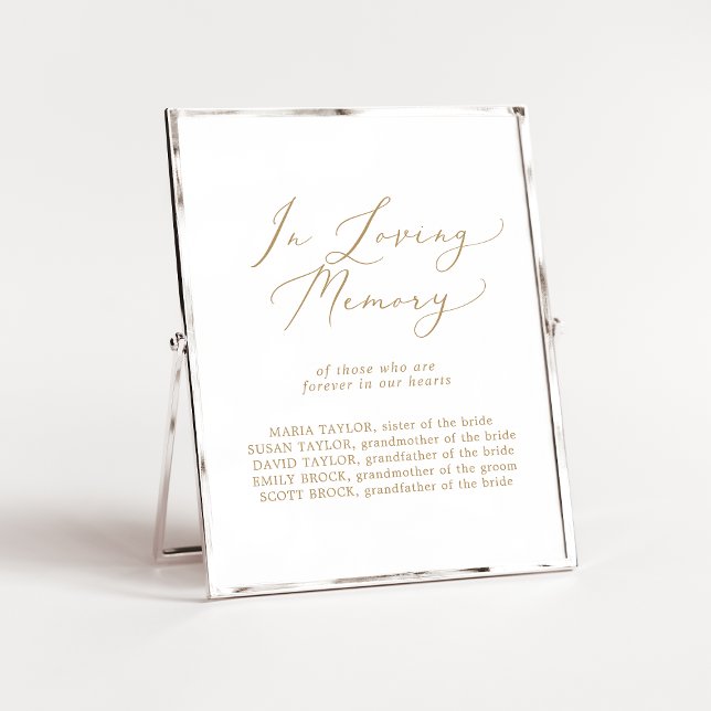 Delicate Gold Loving Memory Wedding Memorial Sign (Creator Uploaded)