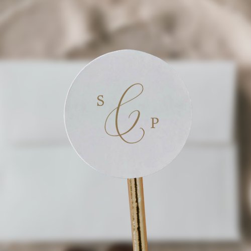 Delicate Gold Monogram Wedding Envelope Seals