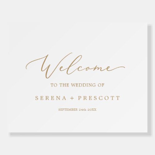 Delicate Gold Sit Anywhere Wedding Welcome Sign