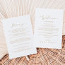 Delicate Gold Wedding Welcome Letter & Itinerary