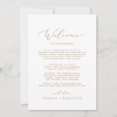 Delicate Gold Welcome Letter Itinerary & Map (Front)