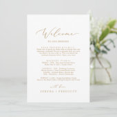 Delicate Gold Welcome Letter Itinerary & Map (Standing Front)