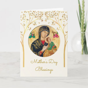 Delicate Golden Trees Orthodox Mother's Day Card