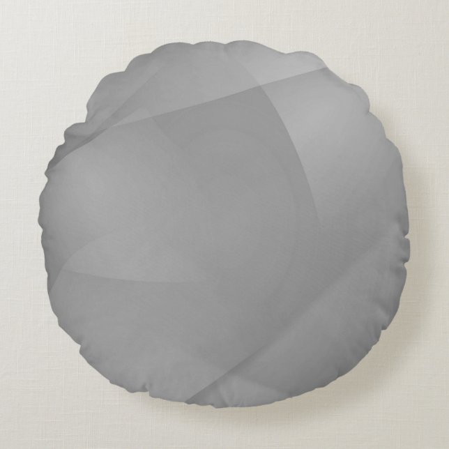 Delicate Gray Folds Round Pillow (Front)